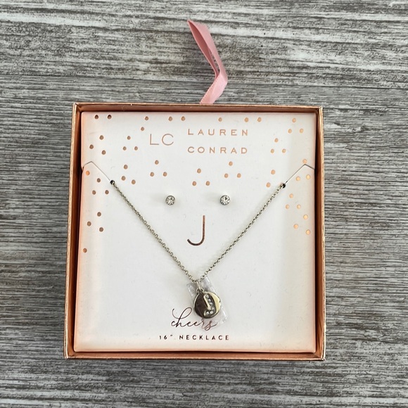 LC J Necklace & Stud Earrings - Picture 2 of 3